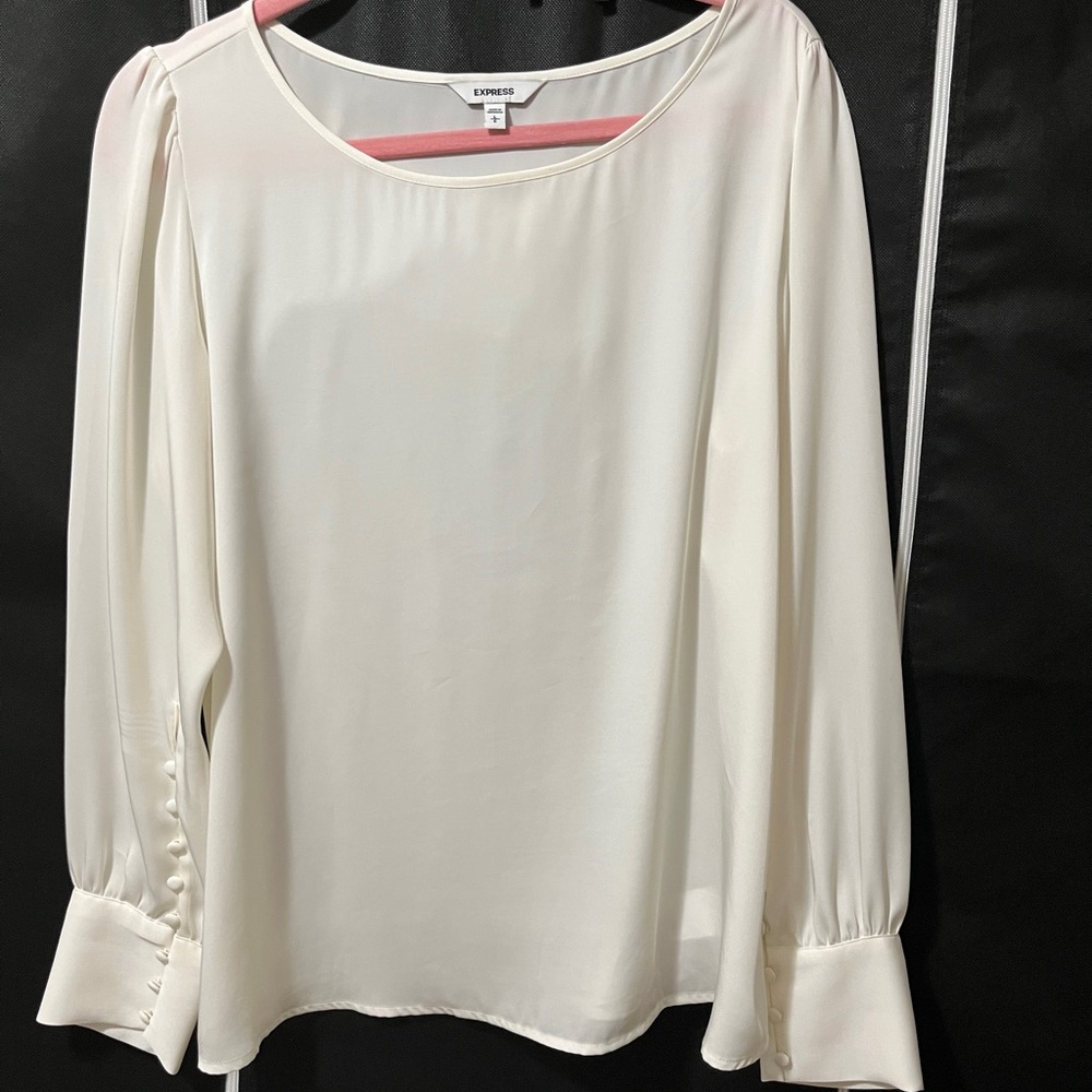 Express Long Sleeve Blouse in blush pink